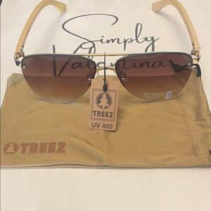 Valentina Gold and Brown Aviator Sunglasses